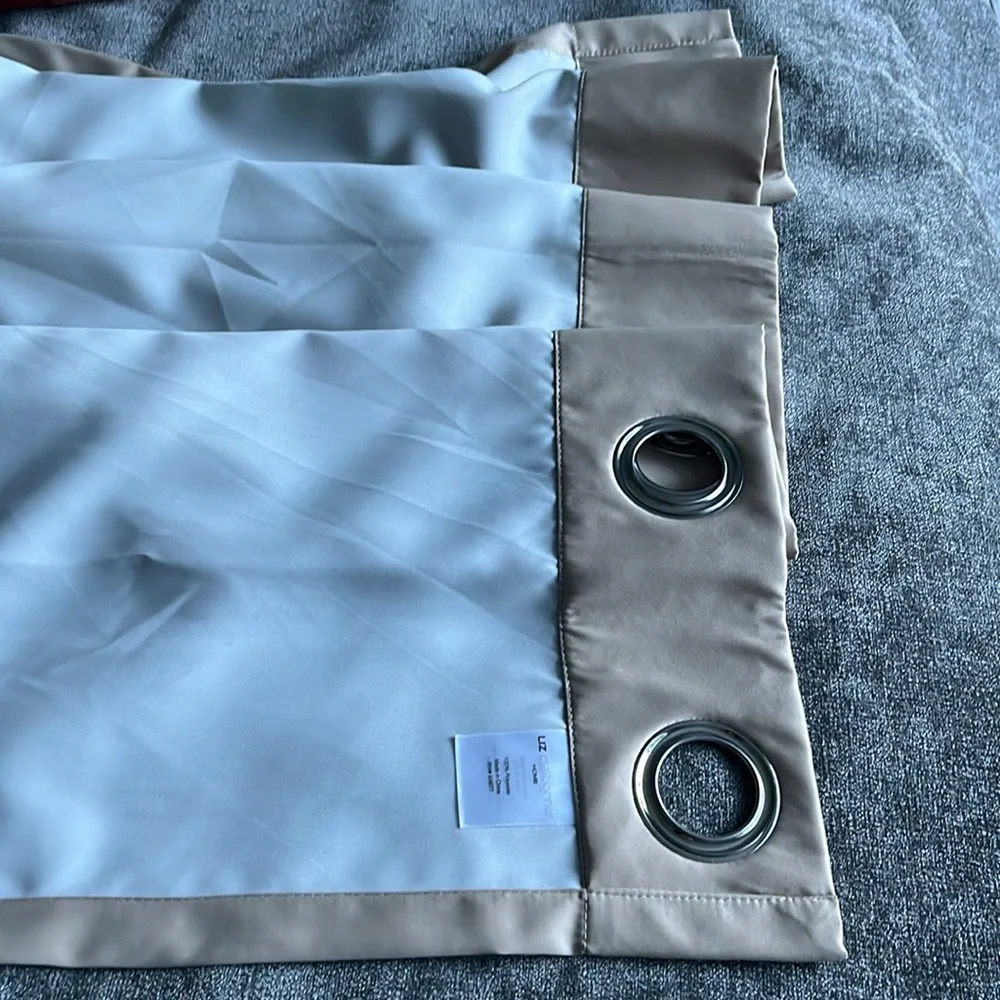 Liz Claiborne pair of Tan Curtains with Metal Grommets